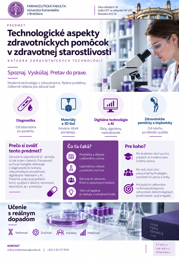 Technologické aspekty zdravotníckych pomôcok v zdravotnej starostlivosti - plagát